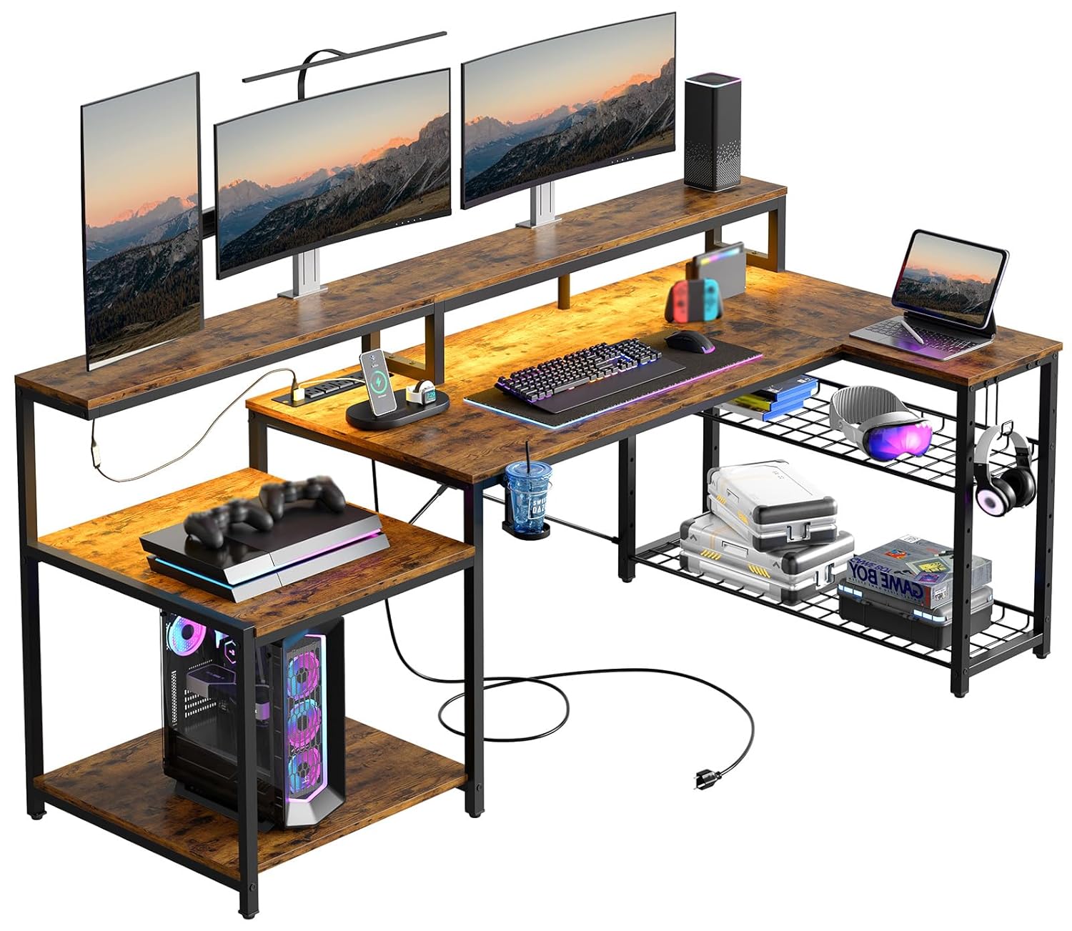 71.5 inch Computer Desk with P - Office Furniture Outlet 评论和价格