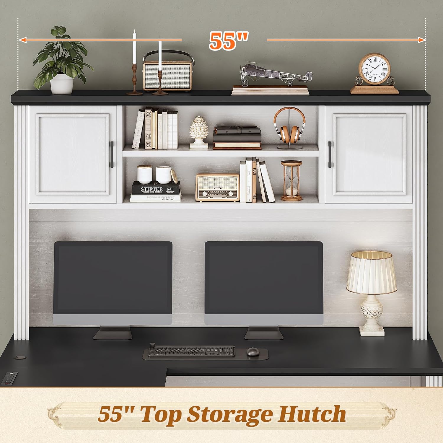 L Shaped Desk with Hutch & 3 D - Office Furniture Outlet 评论和价格